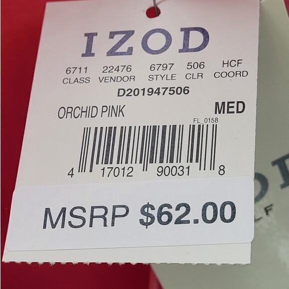 Izod‎ Golf Ladies Pink Mock Neck Zip Front Henley Sweatshirt - Picture 7 of 12